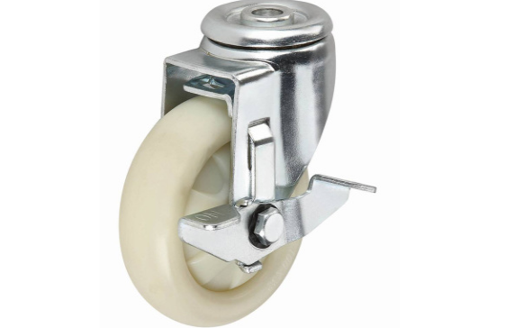 side brake casters nylon wheel